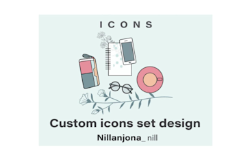 custom mobile app and website icons set design