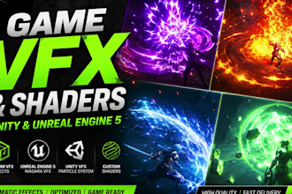 create unity and unreal engine game vfx shaders and effect