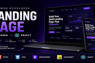 build a responsive react landing page for your business