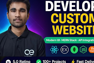 develop custom website, responsive frontend, full stack website development