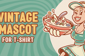 create classic vintage mascot for your t shirt and merchandise