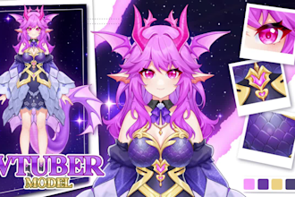 design and rigging your vtuber model live2d and pngtuber in anime style