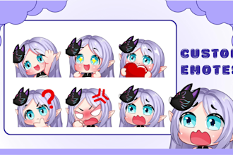 draw twitch emotes, chibi emotes, animated emotes, badges