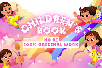 draw unique cartoon children story book illustration for kdp amazon