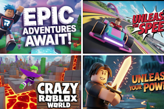 design attention grabbing roblox youtube thumbnail within 24 hour