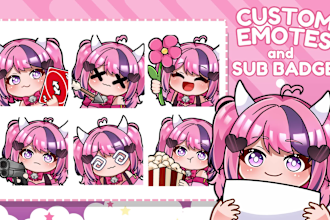 draw custom chibi and animated emotes for twitch, youtube, discord, and vtuber