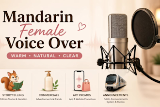 record mandarin chinese female voice over