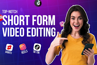 do short video editing, instagram reels, youtube shorts, podcast, tik tok editor