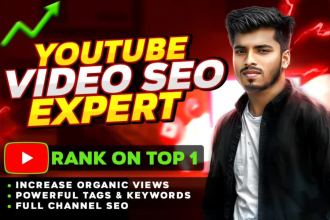 be youtube manager for video SEO and channel optimize