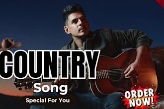 sing custom country pop rock edm or alt country love song with male vocals