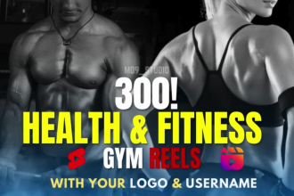 create female gym, health and fitness reels for instagram and youtube shorts