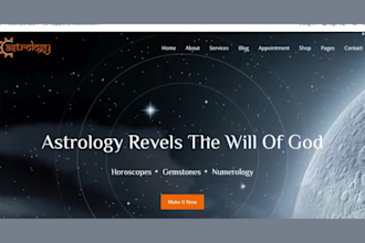 design high impact numerology and astrology website tarot reading website app
