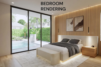 create photorealistic bedroom renderings and 3d bedroom design