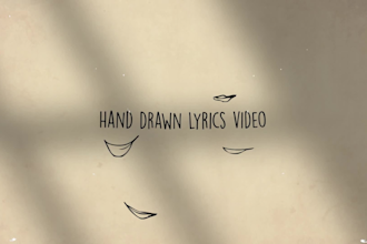 create a professional hand drawn animated lyric video