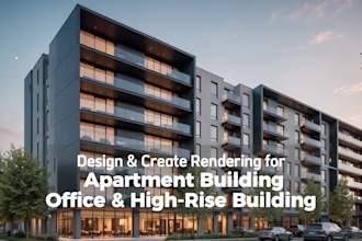 design apartment building, office building, high rise building and render