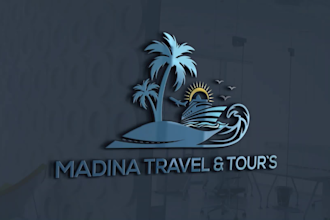 do a travel hotel tourism beach mountain hiking logo design