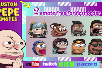 make twitch emotes stylized as pepe the frog in just 12 hour