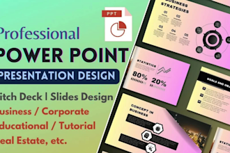 design powerpoint presentation, pitch deck and PPT slides