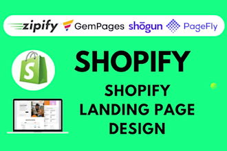 design shopify landing page with gempages, pagefly, zipify, shogun