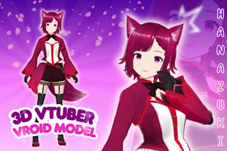 do custom 3d vtuber model and rigg for vroid, anime, vrchat and streaming