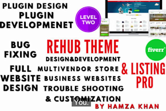 design, fix rehub, multivendor, listing pro business website