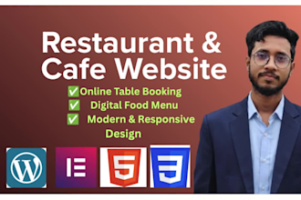 design a modern restaurant, cafe, and food website with booking