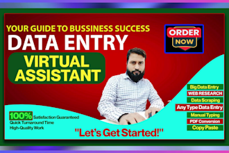 do data entry, typing work job, web research, copy paste, ms excel data entry
