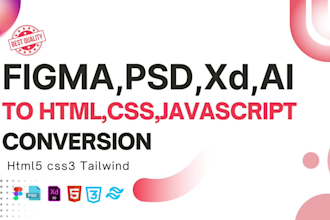 convert png to html  figma to html psd to html website