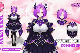 design and rigging anime style live2d vtuber model for streaming