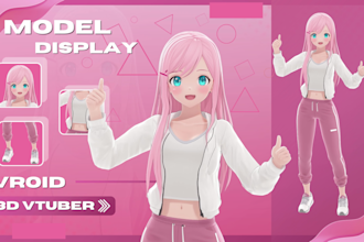create 3d character and 3d rigging model vtuber for your vroid or vrchat