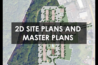 render your 2d site plan, master plan, and layout plan