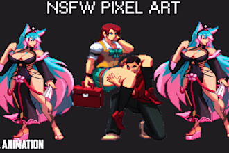 create pixel character pixel art animation nsfw pixel art sprite sheet for games