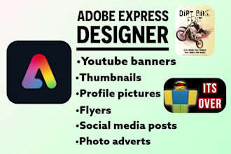 design thumbnails, flyers, post, and ads on adobe express