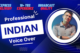 record an high quality indian english voice today