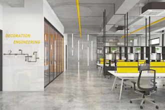 a coworking space office interior design commercial office