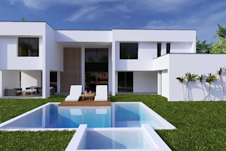 design modern luxury villa exteriors with high end architectural renders