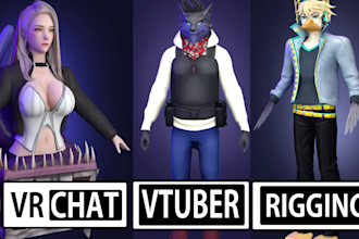 make and rig a high quality 3d model for vtuber  and vrchat