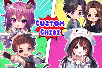 draw a cute anime chibi character from your oc, pfp, vtuber, pet, food