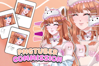 draw customized pngtuber, pngtuber plus or giftuber in anime style for streaming