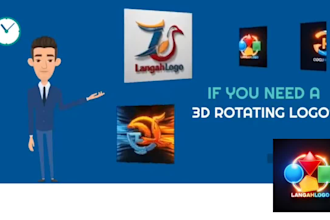 create 3d spinning logo ,deliver in 50minute, transparent,rotating,loop