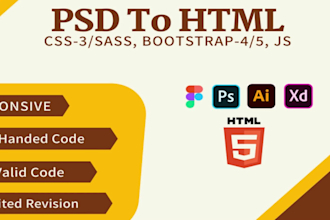 convert psd to html figma to html xd to html clone website bootstrap responsive