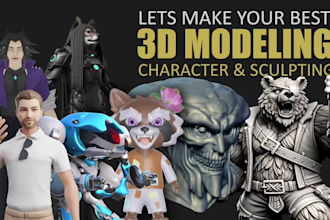design 3d characters,3d mascot model and do sculp 3d model
