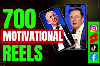 create 700 viral motivational youtube shorts videos and tiktok, instagram reels