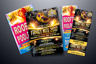 design flyer, poster matching ticket in 6hrs