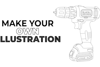 draw simple and complex product line art illustration