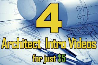 create all 4 architect construction logo intro video