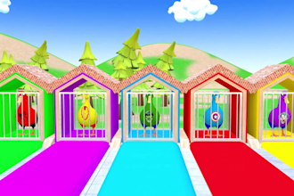 create 3d crossing fountain cartoon for kids paint animals games