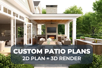 design design a custom patio and outdoor living space for your backyard