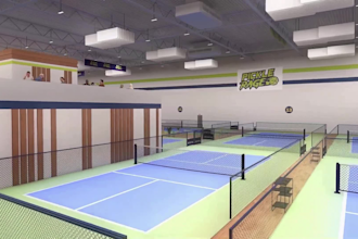design 3d paddle court club, pickleball, baseball sport complex facility render