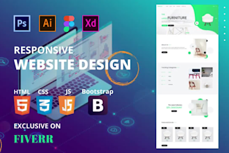 design, redesign and responsive website in 10 hours using html CSS bootstrap